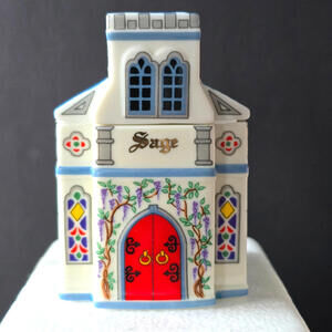 Vtg Lenox Spice Village Sage Fine Porcelain Herb Spice Jar 1994 Hand-Painted